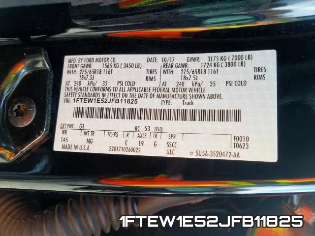 1FTEW1E52JFB11825 фото 2