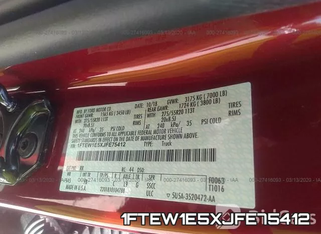 1FTEW1E5XJFE75412 фото 10