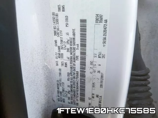1FTEW1E80HKC75585 фото 2