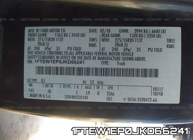 1FTEW1EP0JKD66241 фото 10