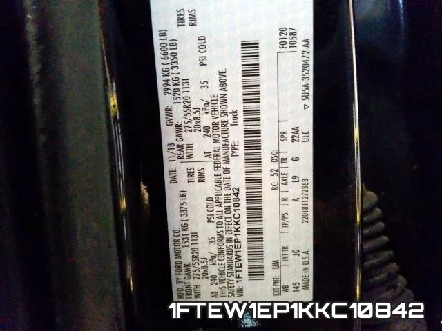 1FTEW1EP1KKC10842 фото 2