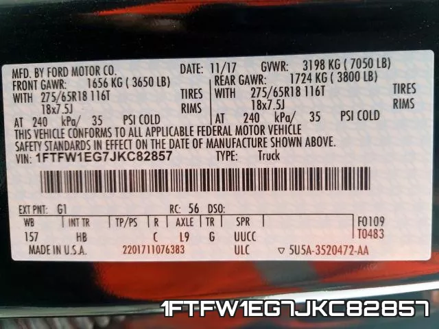 1FTFW1EG7JKC82857 фото 2