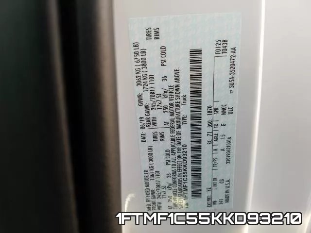 1FTMF1C55KKD93210 фото 2