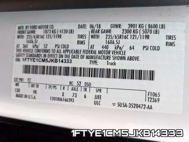 1FTYE1CM5JKB14333 фото 2
