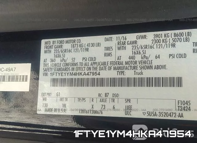 1FTYE1YM4HKA47954 фото 10