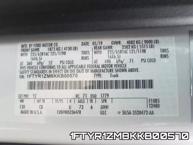 1FTYR1ZM8KKB00570 фото 2