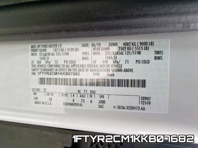 1FTYR2CM1KKB07682 фото 2