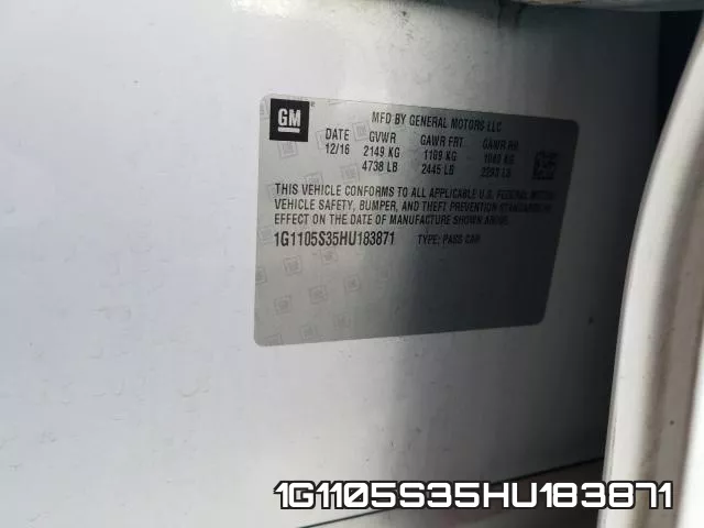 1G1105S35HU183871 фото 2