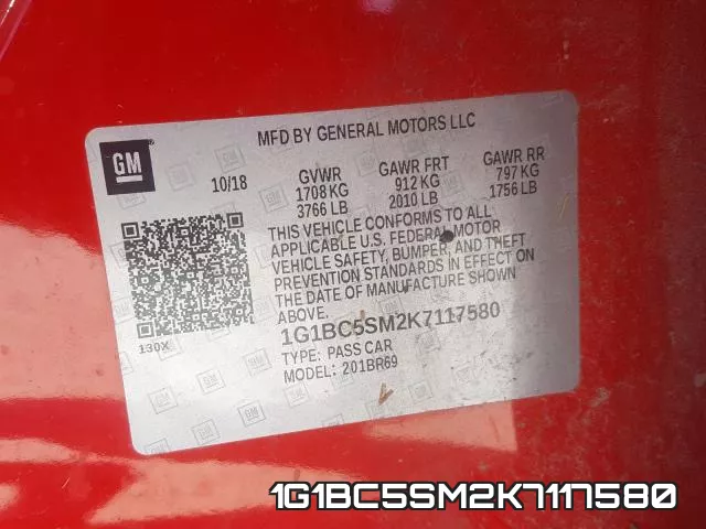 1G1BC5SM2K7117580 фото 2