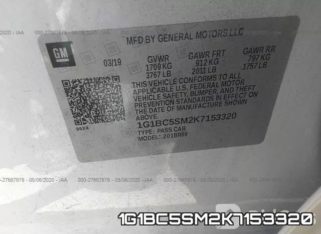 1G1BC5SM2K7153320 фото 10