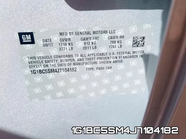 1G1BC5SM4J7104182 фото 2