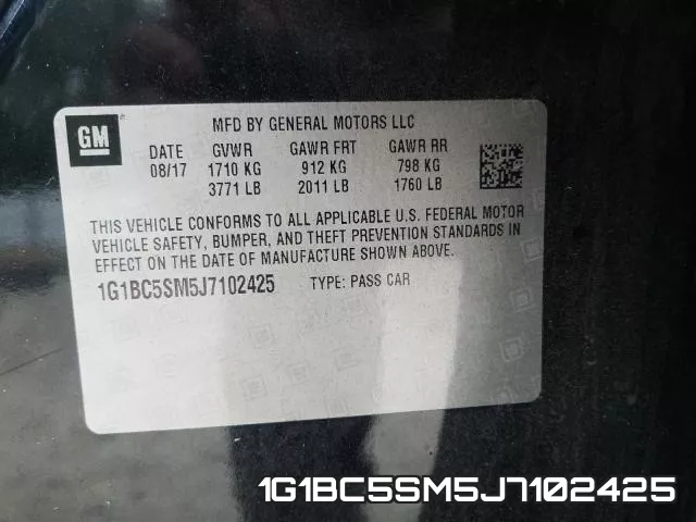 1G1BC5SM5J7102425 фото 2