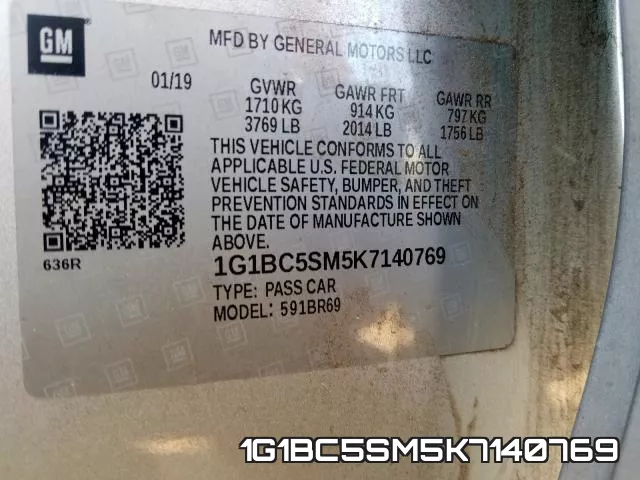 1G1BC5SM5K7140769 фото 2