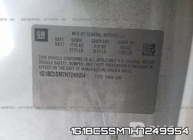 1G1BC5SM7H7249954 фото 10