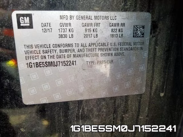 1G1BE5SM0J7152241 фото 2