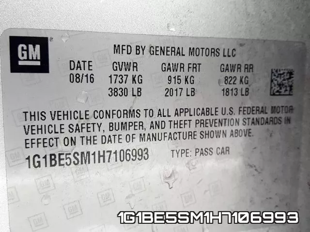 1G1BE5SM1H7106993 фото 2