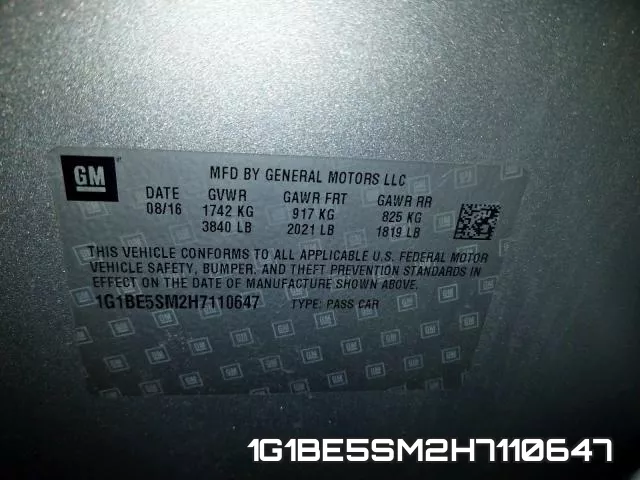 1G1BE5SM2H7110647 фото 2