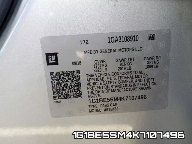1G1BE5SM4K7107496 фото 2