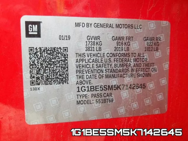 1G1BE5SM5K7142645 фото 2