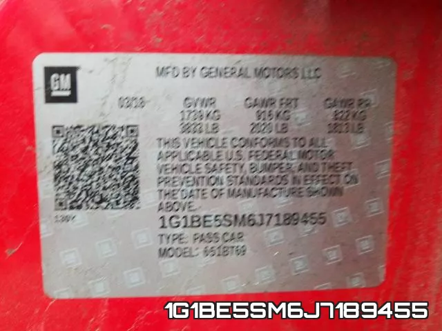 1G1BE5SM6J7189455 фото 2