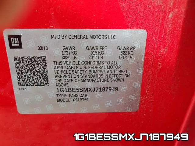 1G1BE5SMXJ7187949 фото 2