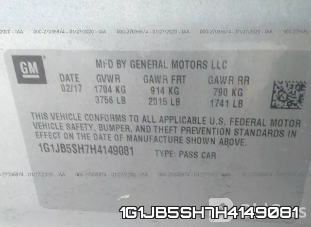 1G1JB5SH7H4149081 фото 10