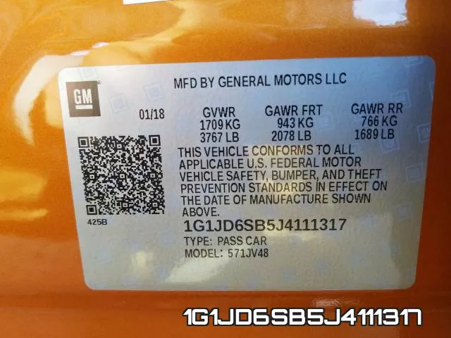 1G1JD6SB5J4111317 фото 2