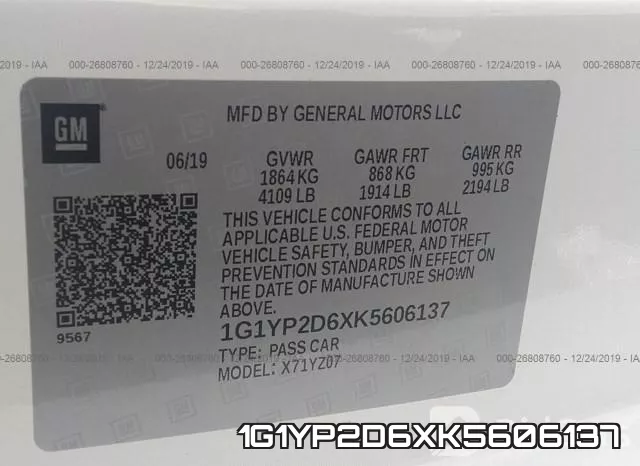 1G1YP2D6XK5606137 фото 10