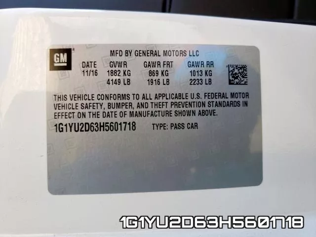 1G1YU2D63H5601718 фото 2