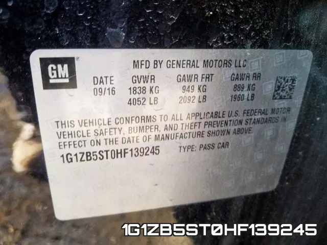 1G1ZB5ST0HF139245 фото 2