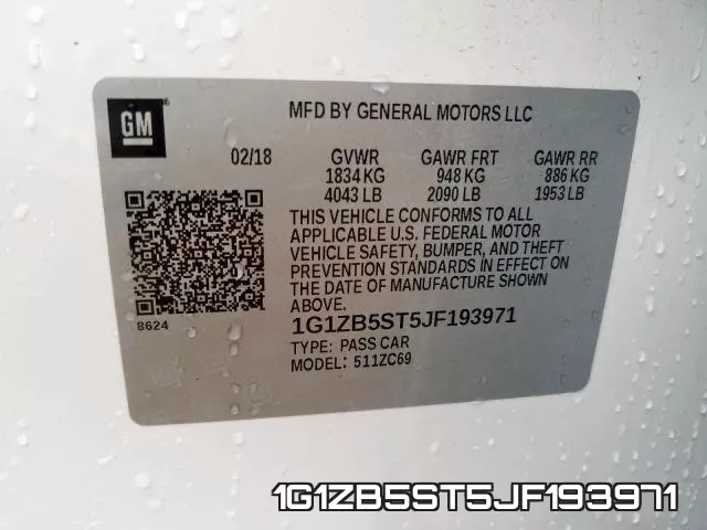 1G1ZB5ST5JF193971 фото 2