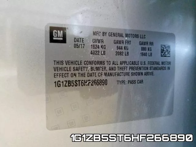 1G1ZB5ST6HF266890 фото 2
