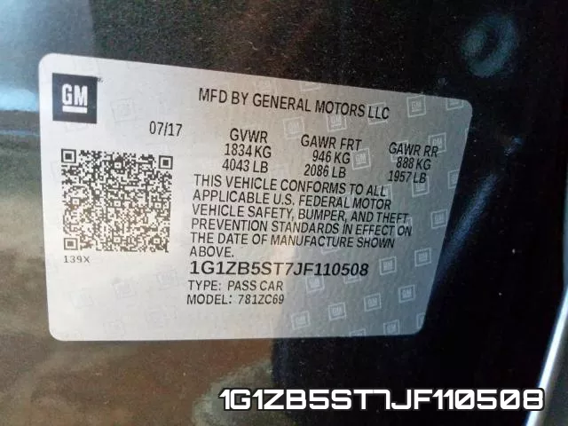 1G1ZB5ST7JF110508 фото 2