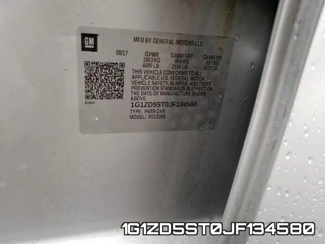 1G1ZD5ST0JF134580 фото 2