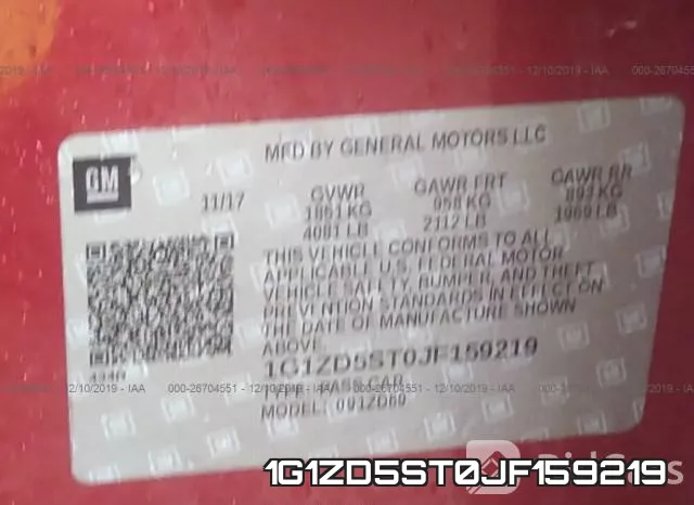 1G1ZD5ST0JF159219 фото 10