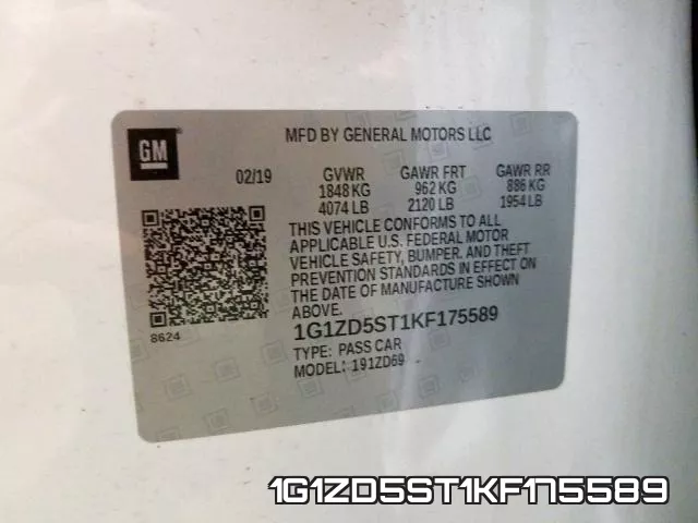 1G1ZD5ST1KF175589 фото 2