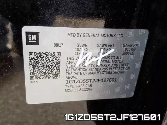 1G1ZD5ST2JF127601 фото 2