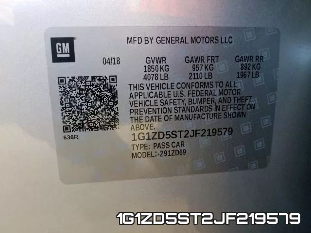 1G1ZD5ST2JF219579 фото 2