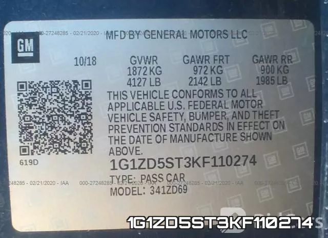 1G1ZD5ST3KF110274 фото 10