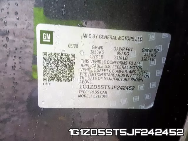 1G1ZD5ST5JF242452 фото 2