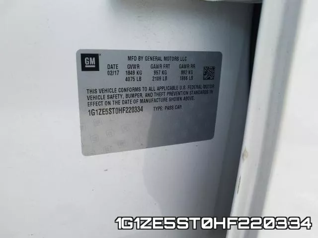1G1ZE5ST0HF220334 фото 2