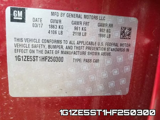 1G1ZE5ST1HF250300 фото 2