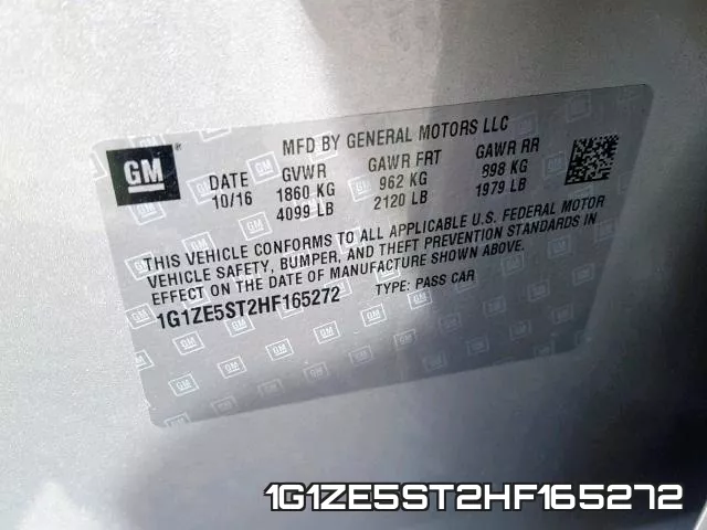 1G1ZE5ST2HF165272 фото 2