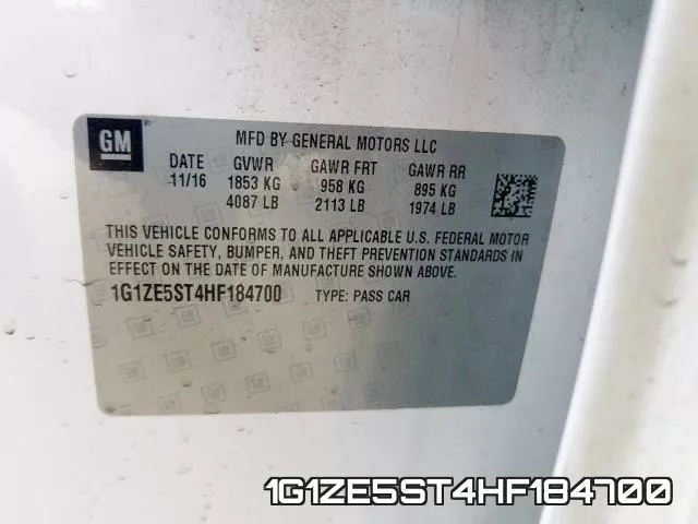 1G1ZE5ST4HF184700 фото 2