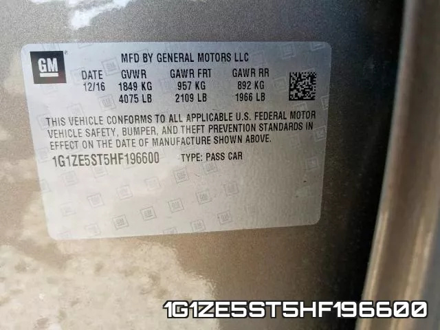1G1ZE5ST5HF196600 фото 2
