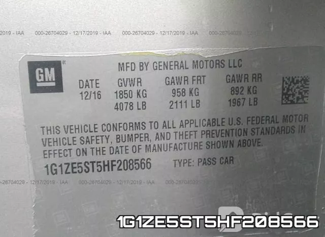 1G1ZE5ST5HF208566 фото 10