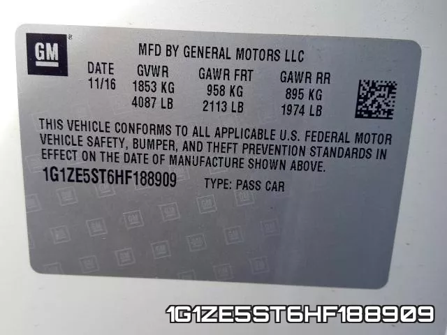 1G1ZE5ST6HF188909 фото 2