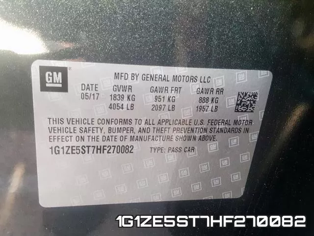 1G1ZE5ST7HF270082 фото 2