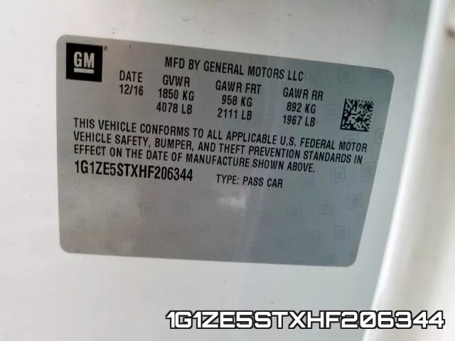 1G1ZE5STXHF206344 фото 2