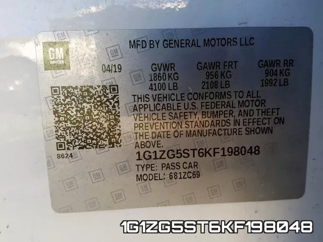 1G1ZG5ST6KF198048 фото 2